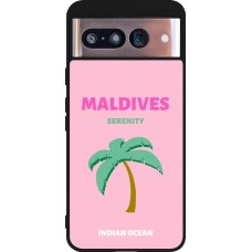 Google Pixel 8 Case Hülle - Silikon schwarz Pop Summer Destination Maldives