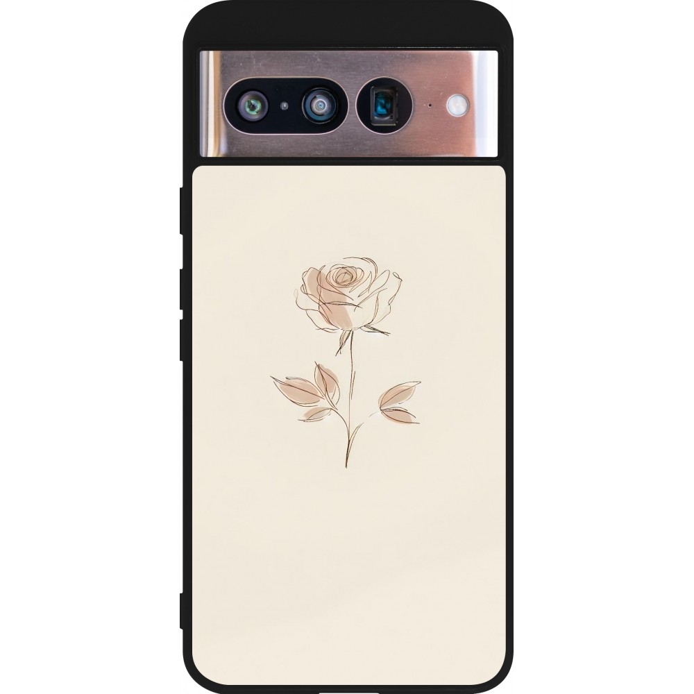 Google Pixel 8 Case Hülle - Silikon schwarz Rosa Sand Minimalistisch