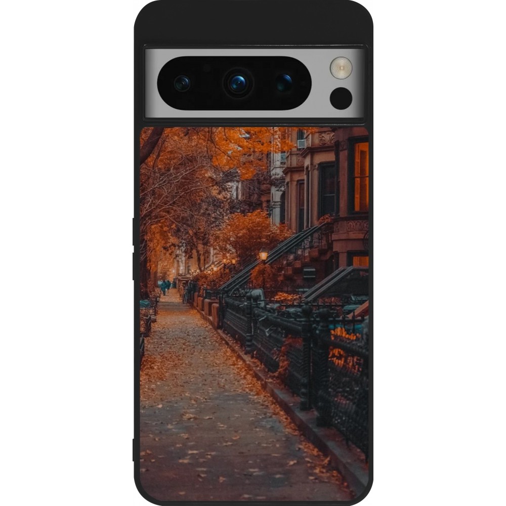 Google Pixel 8 Pro Case Hülle - Silikon schwarz Autumn 2024 city