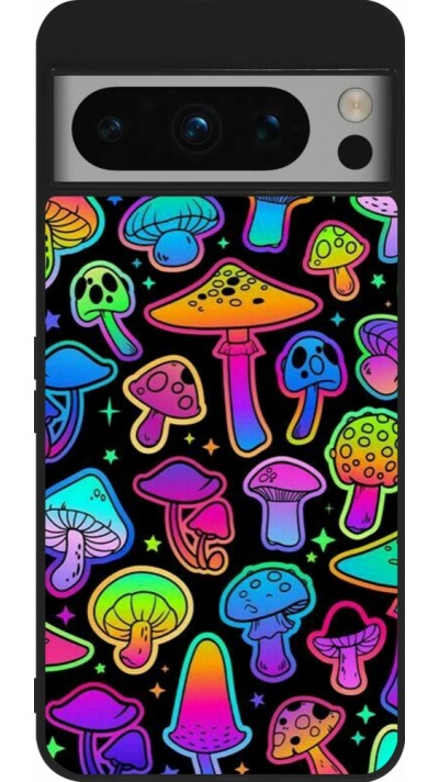 Google Pixel 8 Pro Case Hülle - Silikon schwarz Autumn 2024 magic mushrooms