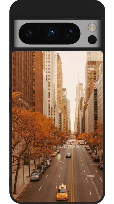 Google Pixel 8 Pro Case Hülle - Silikon schwarz Autumn 2024 New York city