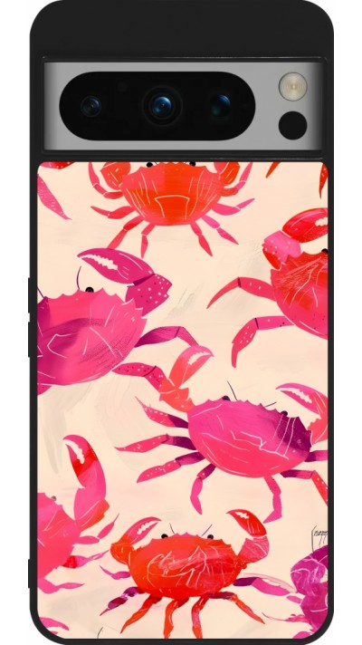 Coque Google Pixel 8 Pro - Silicone rigide noir Crabs Paint