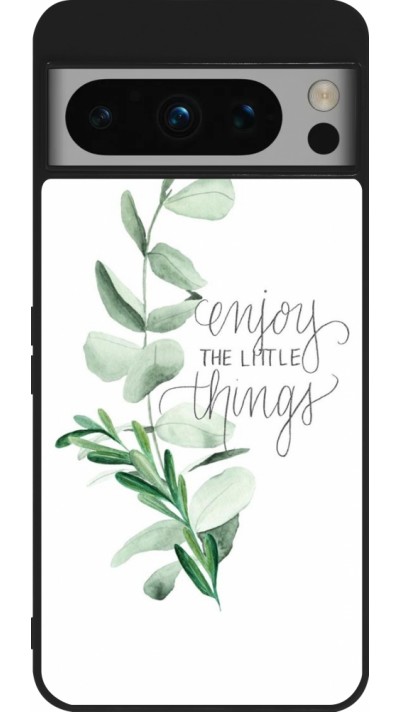 Google Pixel 8 Pro Case Hülle - Silikon schwarz Enjoy the little things