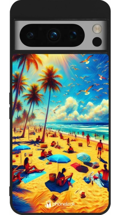 Google Pixel 8 Pro Case Hülle - Silikon schwarz Sommer Paradies Farbe