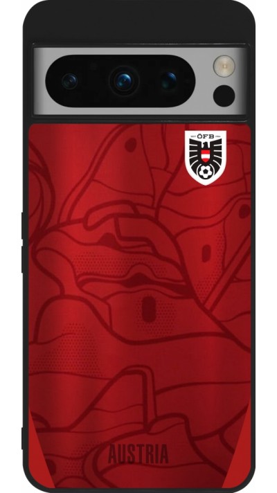 Coque Google Pixel 8 Pro - Silicone rigide noir Maillot de football Autriche personnalisable