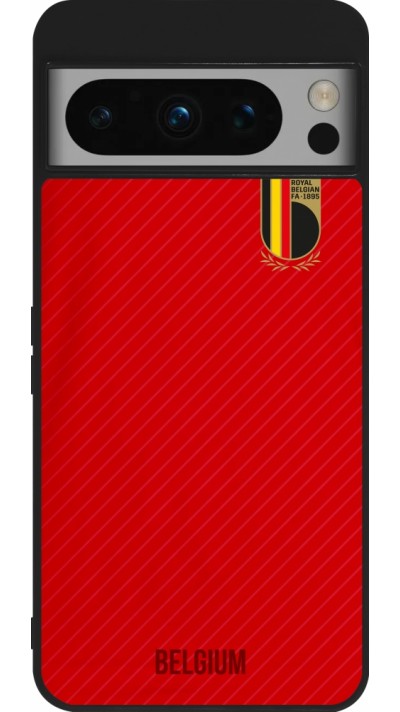 Google Pixel 8 Pro Case Hülle - Silikon schwarz Belgien 2022 personalisierbares Fußballtrikot