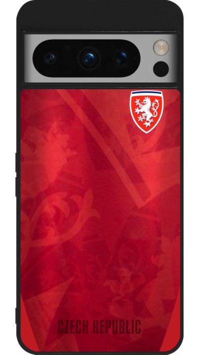 Coque Google Pixel 8 Pro - Silicone rigide noir Maillot de football République Tchèque personnalisable