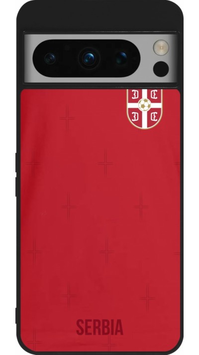 Google Pixel 8 Pro Case Hülle - Silikon schwarz Serbien 2022 personalisierbares Fussballtrikot