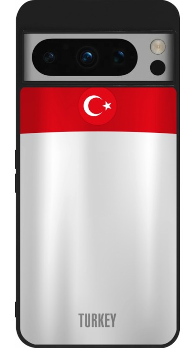 Coque Google Pixel 8 Pro - Silicone rigide noir Maillot de football Turquie personnalisable