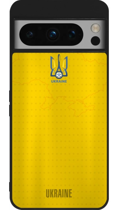 Coque Google Pixel 8 Pro - Silicone rigide noir Maillot de football Ukraine