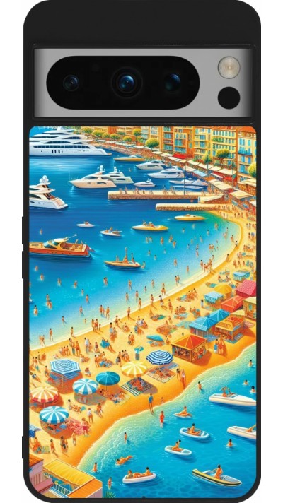 Google Pixel 8 Pro Case Hülle - Silikon schwarz French Riviera People