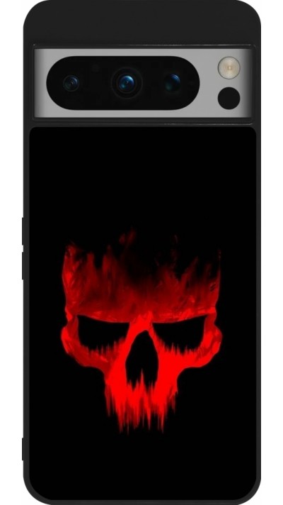 Google Pixel 8 Pro Case Hülle - Silikon schwarz Halloween 2023 scary skull