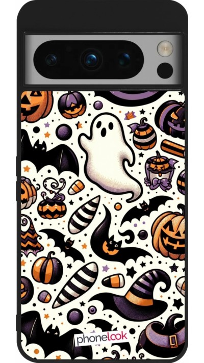 Google Pixel 8 Pro Case Hülle - Silikon schwarz Halloween 2024 Niedliches Muster