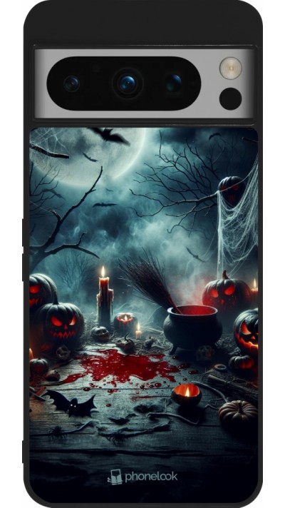 Google Pixel 8 Pro Case Hülle - Silikon schwarz Halloween 2024 Dunkler Mond