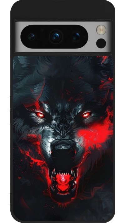 Google Pixel 8 Pro Case Hülle - Silikon schwarz Halloween 2024 mad werewolf