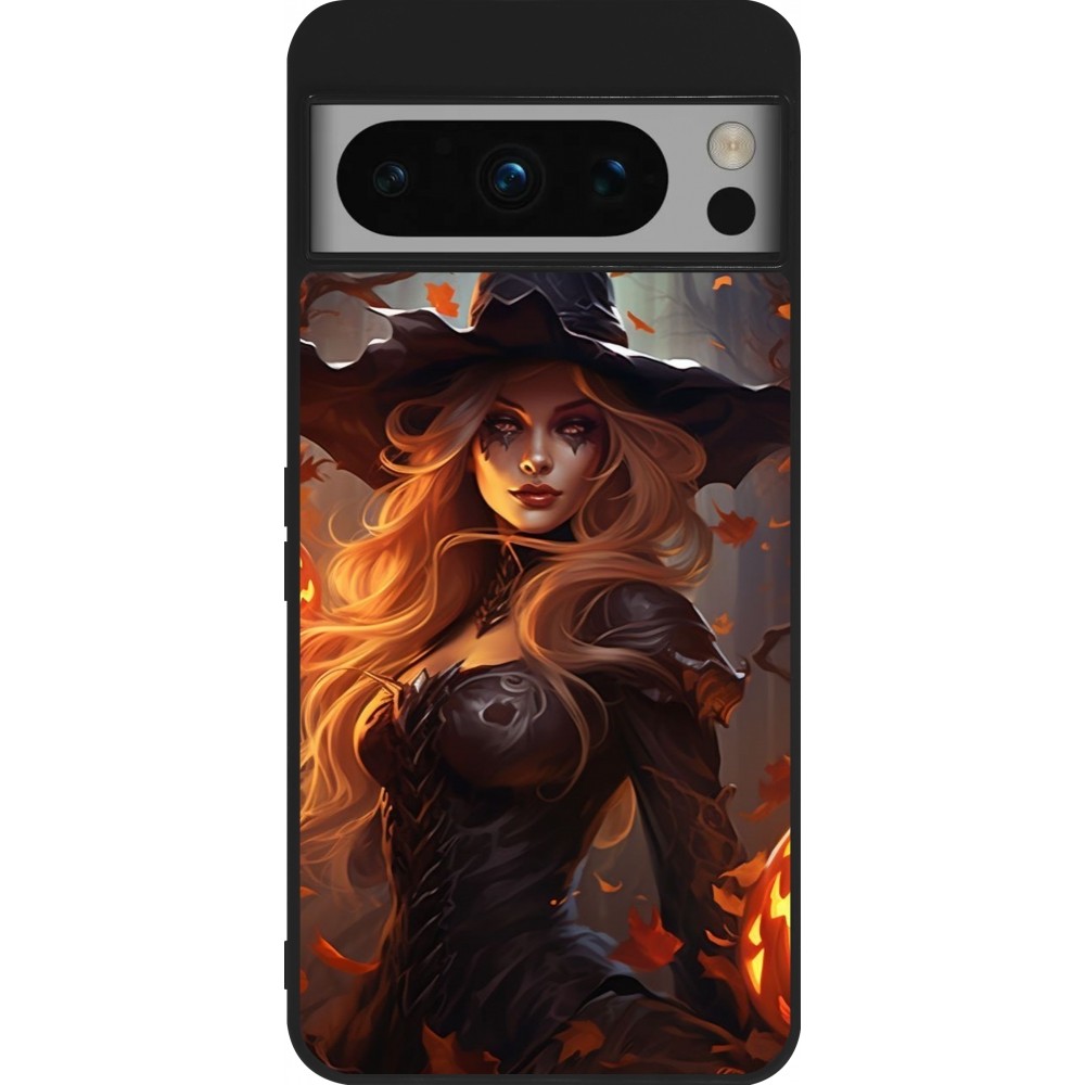 Google Pixel 8 Pro Case Hülle - Silikon schwarz Halloween 2024 sexy witch