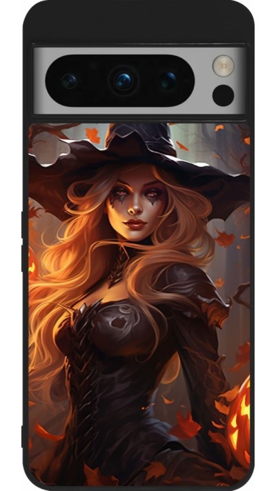 Google Pixel 8 Pro Case Hülle - Silikon schwarz Halloween 2024 sexy witch