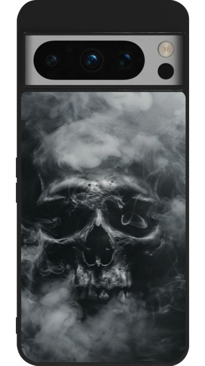 Google Pixel 8 Pro Case Hülle - Silikon schwarz Halloween 2024 smoky skull