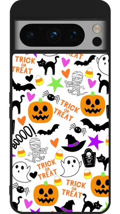 Google Pixel 8 Pro Case Hülle - Silikon schwarz Halloween 2024 trick or treat