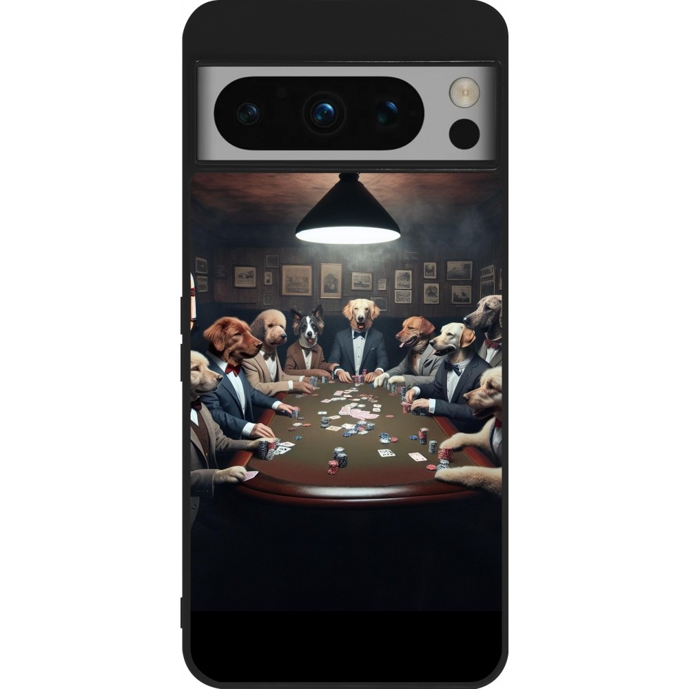 Google Pixel 8 Pro Case Hülle - Silikon schwarz Die Pokerhunde