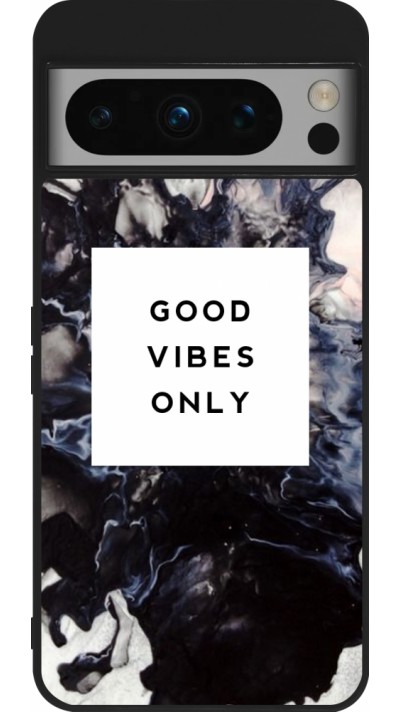 Google Pixel 8 Pro Case Hülle - Silikon schwarz Marble Good Vibes Only