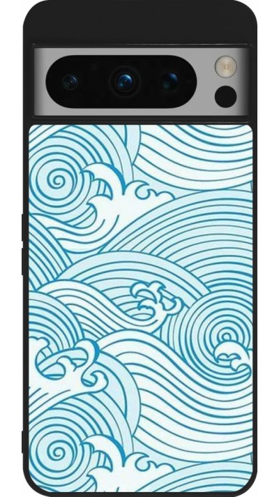 Google Pixel 8 Pro Case Hülle - Silikon schwarz Ocean Waves