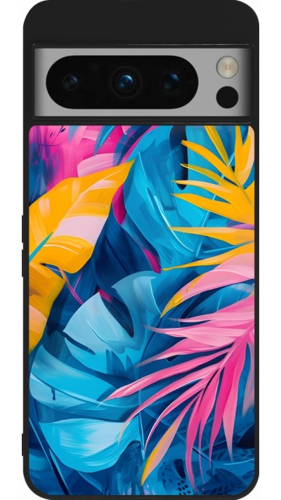 Google Pixel 8 Pro Case Hülle - Silikon schwarz Palms Blue