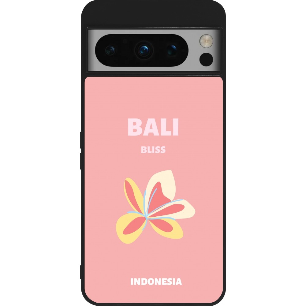 Google Pixel 8 Pro Case Hülle - Silikon schwarz Pop Summer Destination Bali