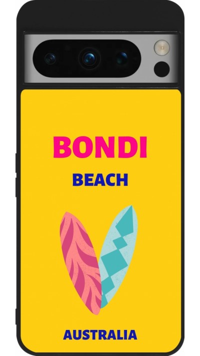 Google Pixel 8 Pro Case Hülle - Silikon schwarz Pop Summer Destination Bondi