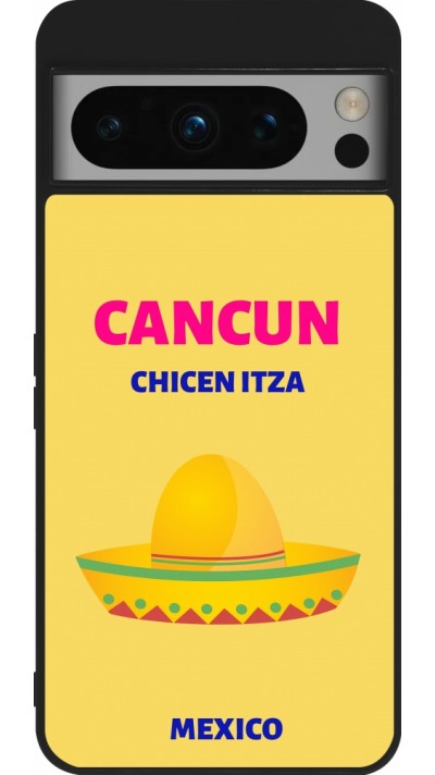 Google Pixel 8 Pro Case Hülle - Silikon schwarz Pop Summer Destination Cancun