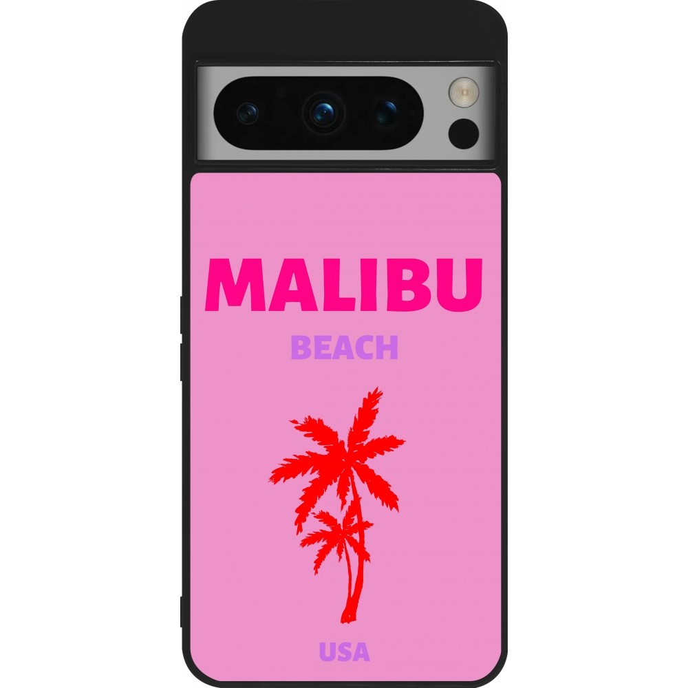 Google Pixel 8 Pro Case Hülle - Silikon schwarz Pop Summer Destination Malibu