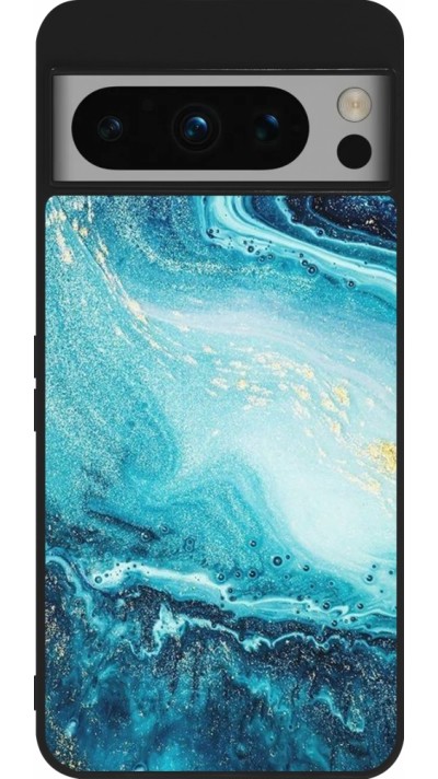 Google Pixel 8 Pro Case Hülle - Silikon schwarz Sea Foam Blue