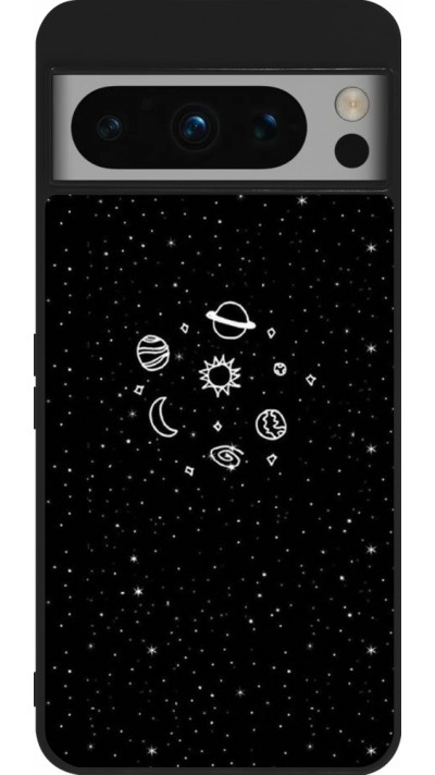 Google Pixel 8 Pro Case Hülle - Silikon schwarz Space Doodle