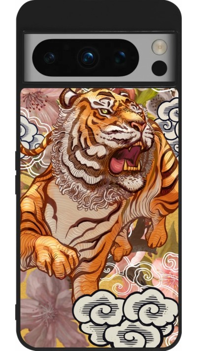 Google Pixel 8 Pro Case Hülle - Silikon schwarz Spring 23 japanese tiger