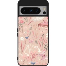 Google Pixel 8 Pro Case Hülle - Silikon schwarz Sommer Pastellmuster