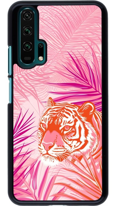 Coque Honor 20 Pro - Tigre palmiers roses