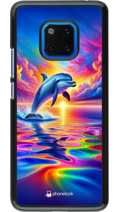 Huawei Mate 20 Pro Case Hülle - Glücklicher Regenbogen-Delfin