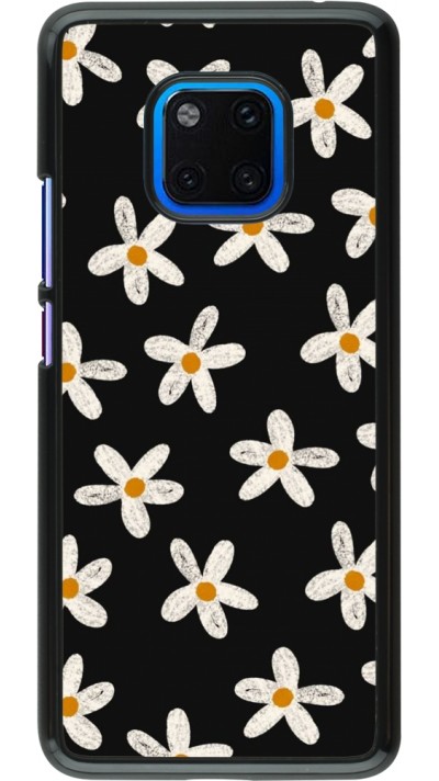 Coque Huawei Mate 20 Pro - Easter 2024 white on black flower