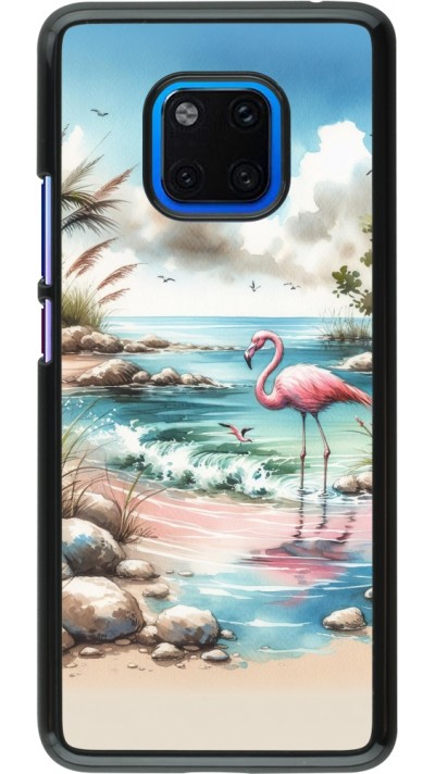 Coque Huawei Mate 20 Pro - Flamant rose aquarelle