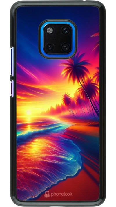 Coque Huawei Mate 20 Pro - Plage coucher soleil flashy