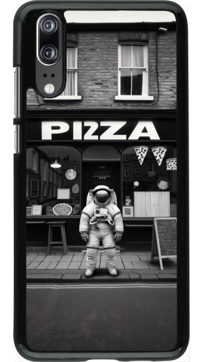 Coque Huawei P20 - Astronaute devant une Pizzeria