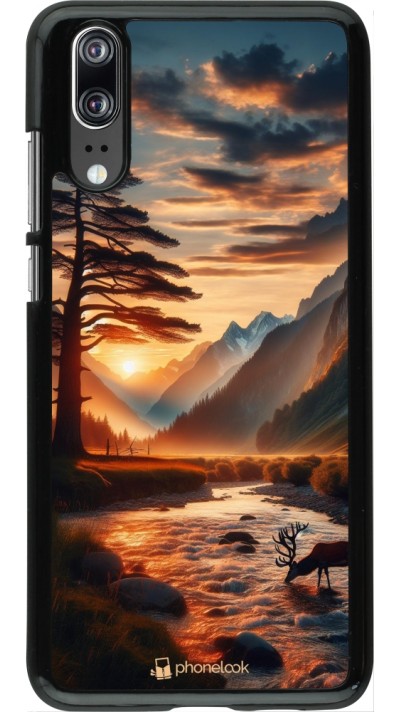 Coque Huawei P20 - Valley Sunset Deer Tree