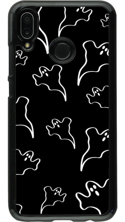 Huawei P20 Lite Case Hülle - Halloween 2024 black and white ghosts