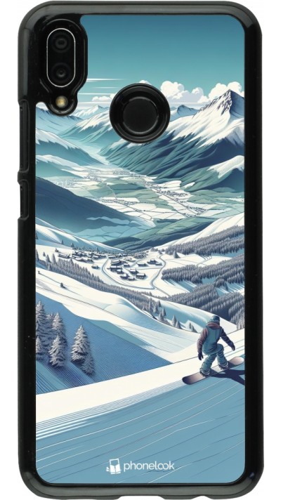 Coque Huawei P20 Lite - Snowboarder Montagne