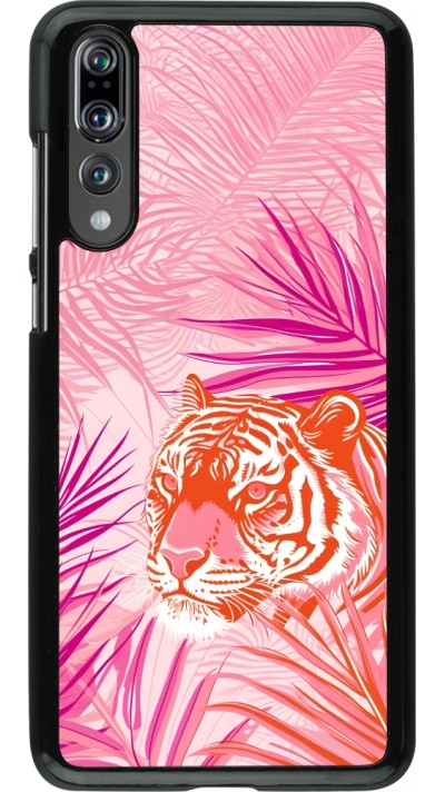 Coque Huawei P20 Pro - Tigre palmiers roses