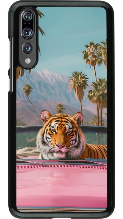 Coque Huawei P20 Pro - Tigre voiture rose