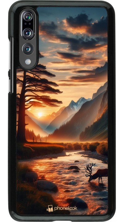 Coque Huawei P20 Pro - Valley Sunset Deer Tree