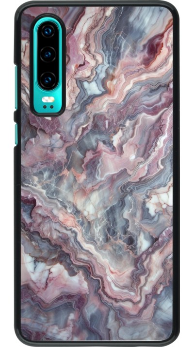 Huawei P30 Case Hülle - Violetter silberner Marmor