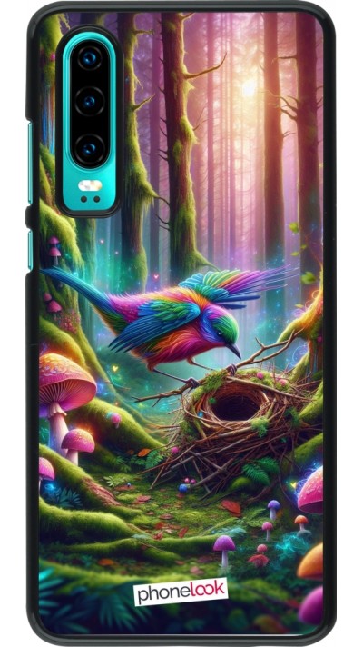 Huawei P30 Case Hülle - Vogel Nest Wald