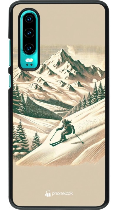 Coque Huawei P30 - Vintage Ski Mountain